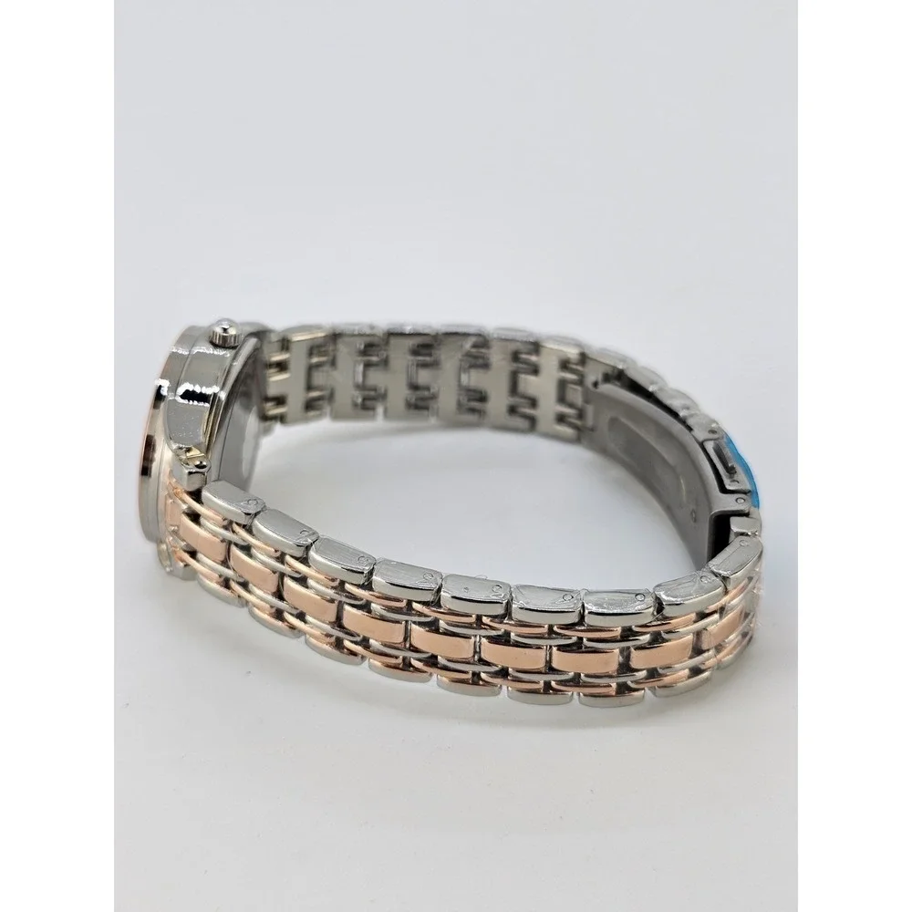 Women's Analog Watch 28MM Cream Dial Date Gold‎ Gray Bands 6.5
